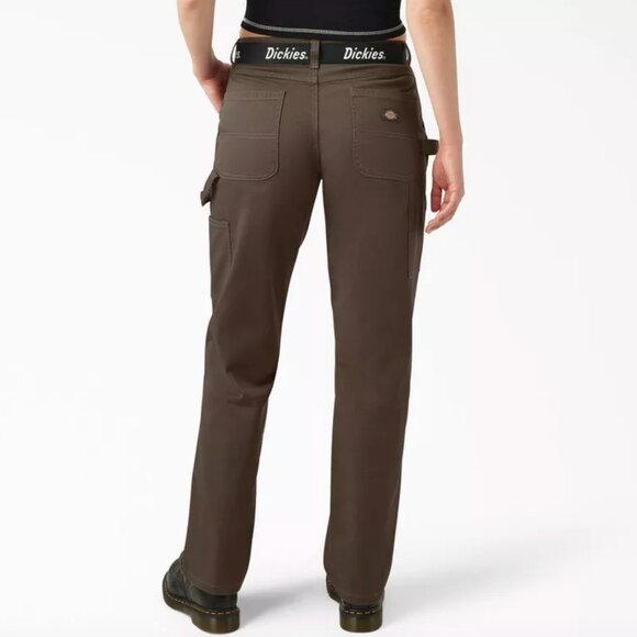 Dickies Women Relaxed Fit Carpenter Pant in Mushroom - Picture 2 of 4